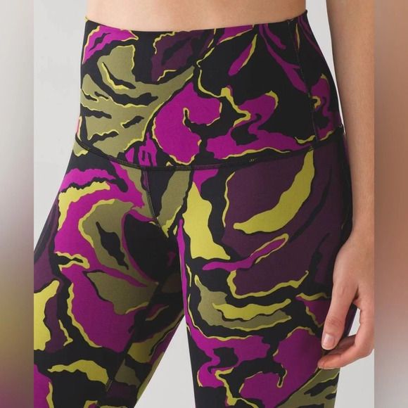 Lululemon Wunder Under Pant Hi-Rise Boom Bloom Chartreuse Green Aurora 6 - Picture 2 of 8